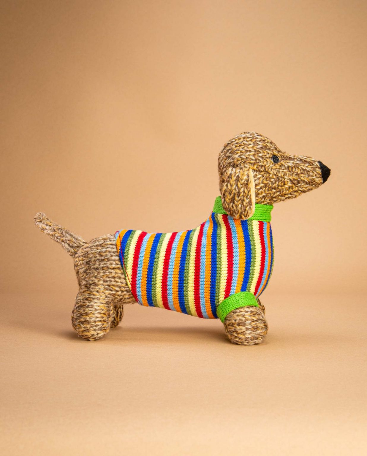 Knitted Sausage Dog soft toy gift - Send a Cuddly