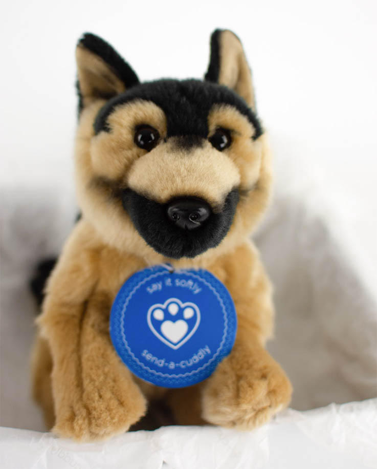 german shepherd cuddly toy