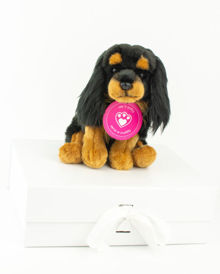 black and tan cavalier king charles spaniel stuffed animal