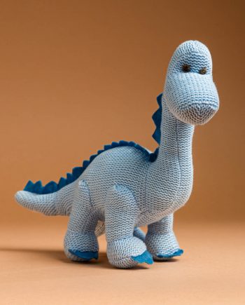Knitted Diplodocus Baby Rattle Soft Toy Gift - Send a Cuddly
