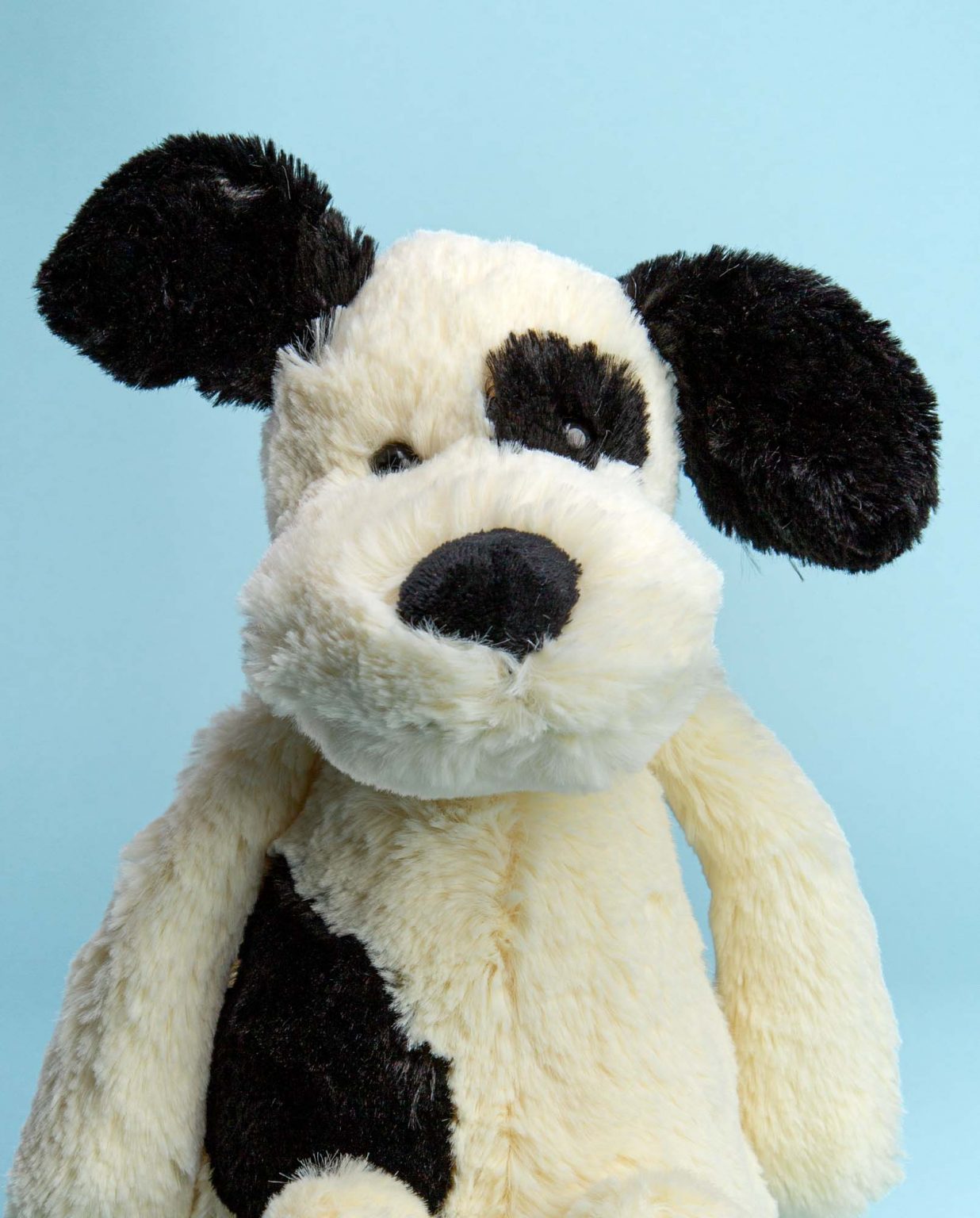 Black and Cream Puppy Soft Toy - Send a Cuddly