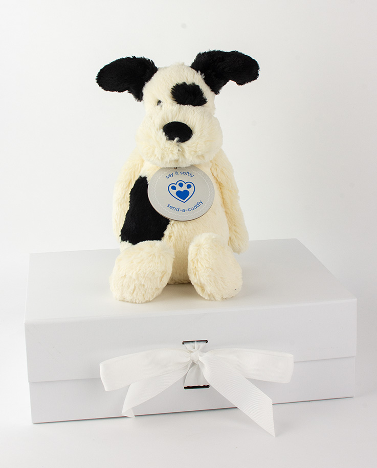 jellycat bashful black and cream puppy