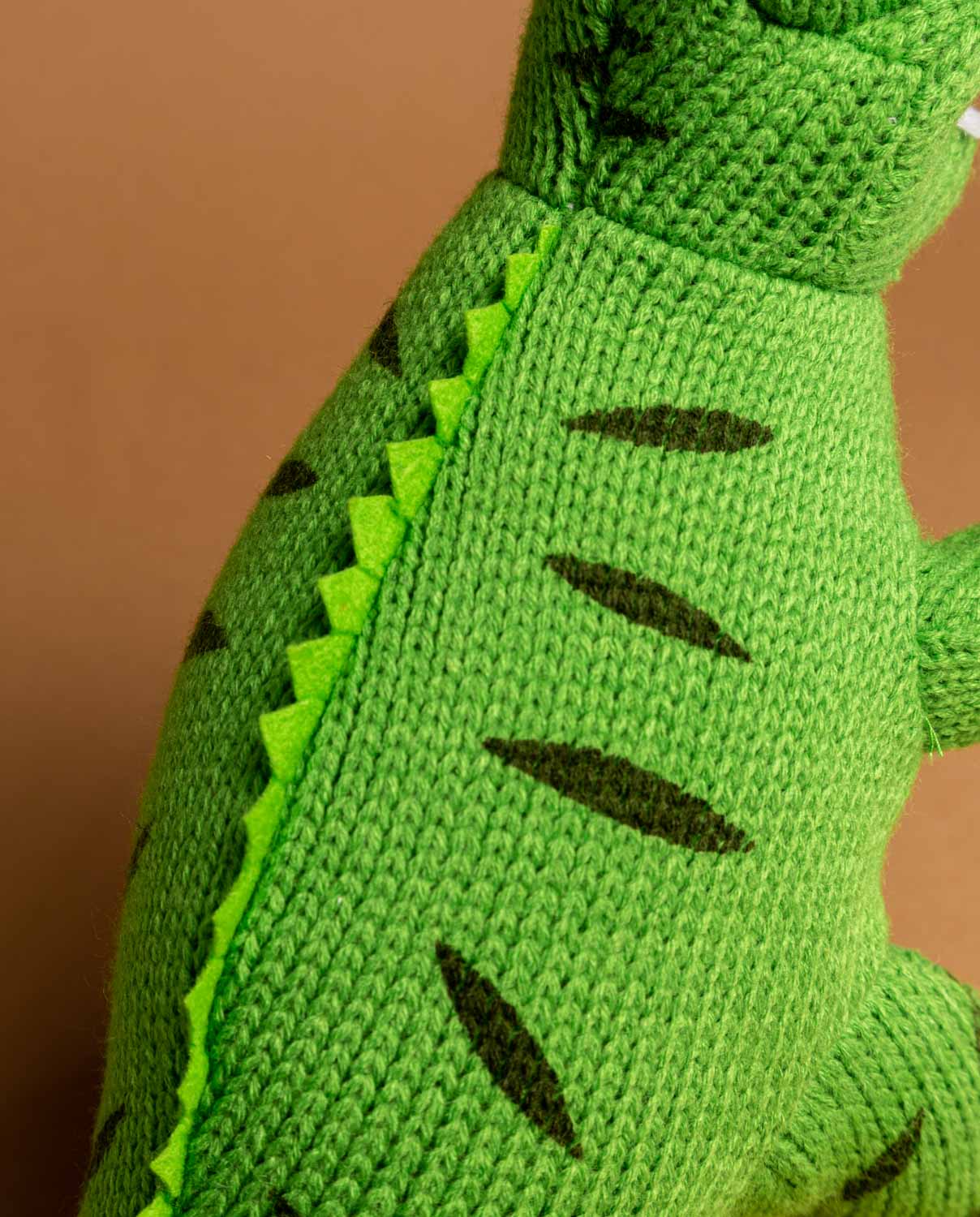 Green Knitted T.rex Soft Toy Gift - Send a Cuddly