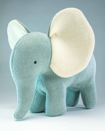Knitted Teal Elephant Soft Toy - Send a Cuddly