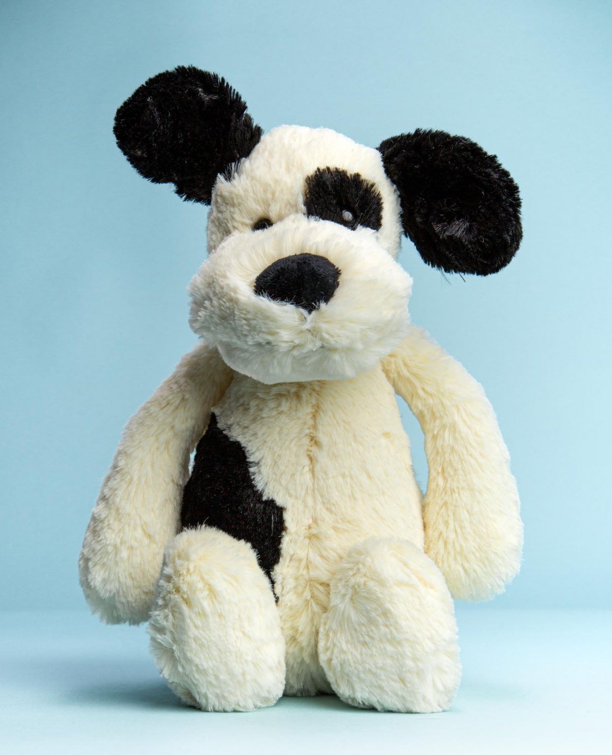 Black and Cream Puppy Soft Toy - Send a Cuddly