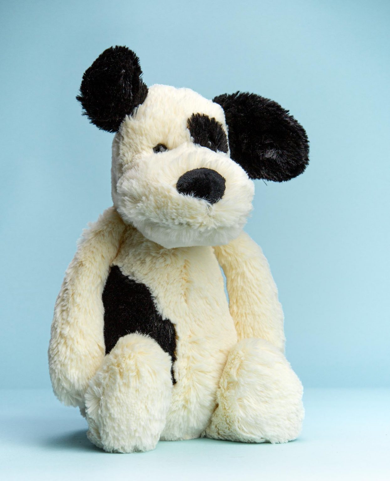 Black and Cream Puppy Soft Toy - Send a Cuddly