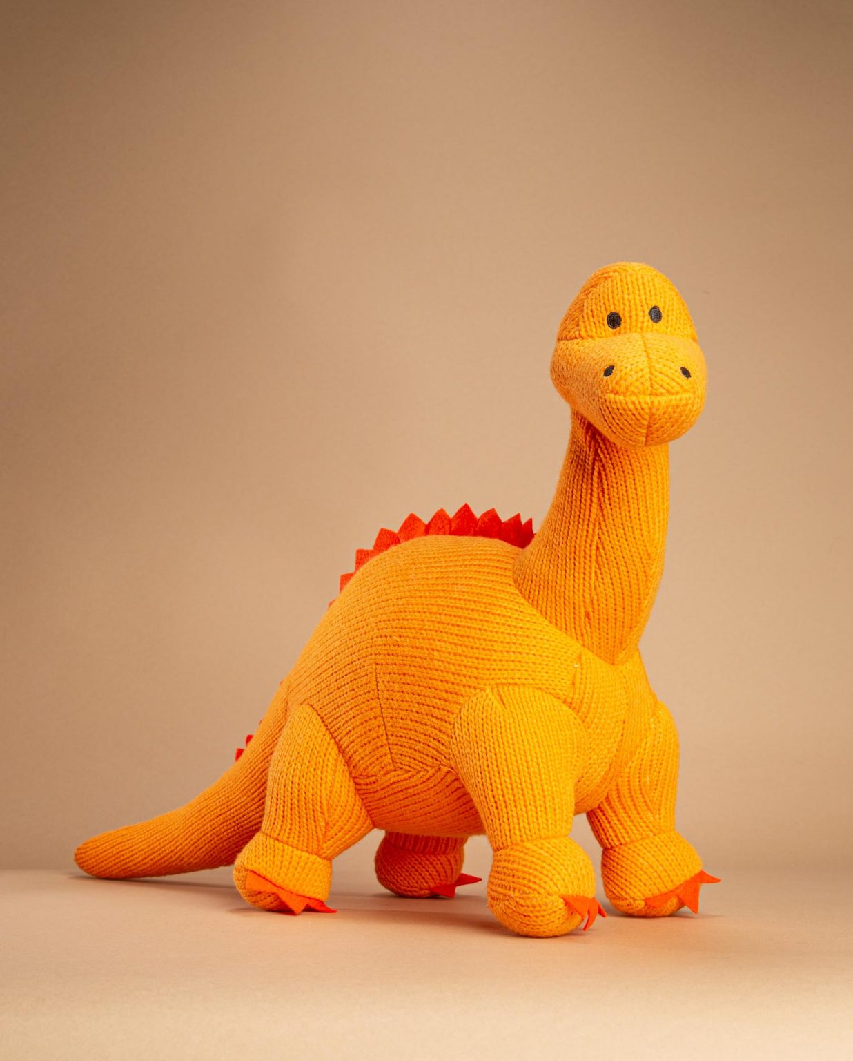 Large Orange knitted Diplodocus