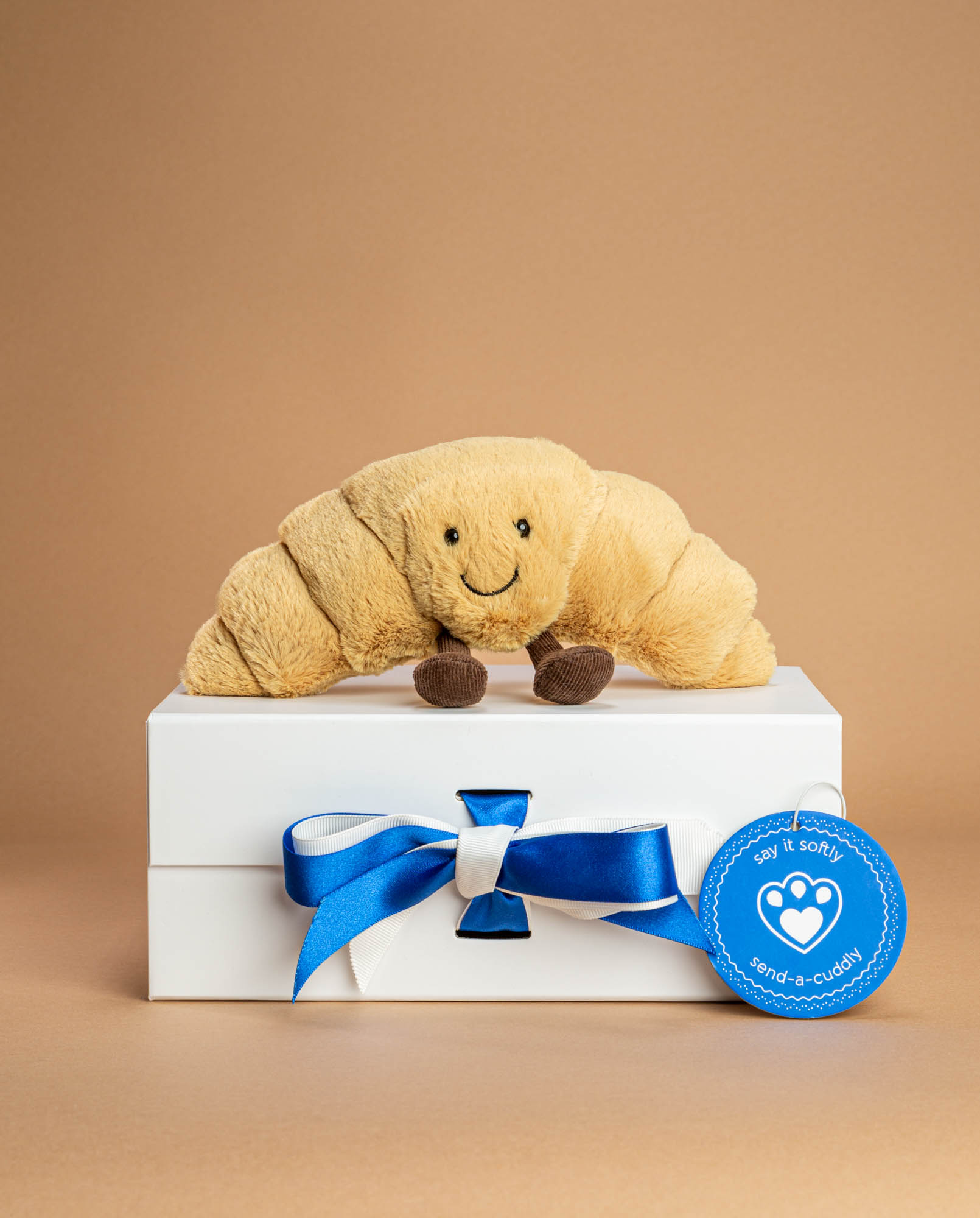 Cuddly croissant soft toy gift Jellycat Croissant send quirky cuddles!