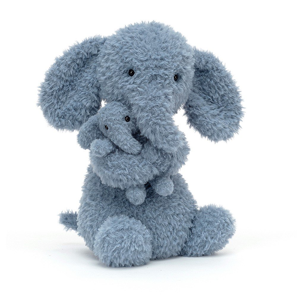 Cuddling Elephant with baby Jellycat Huddles Elephant Send a Cuddly