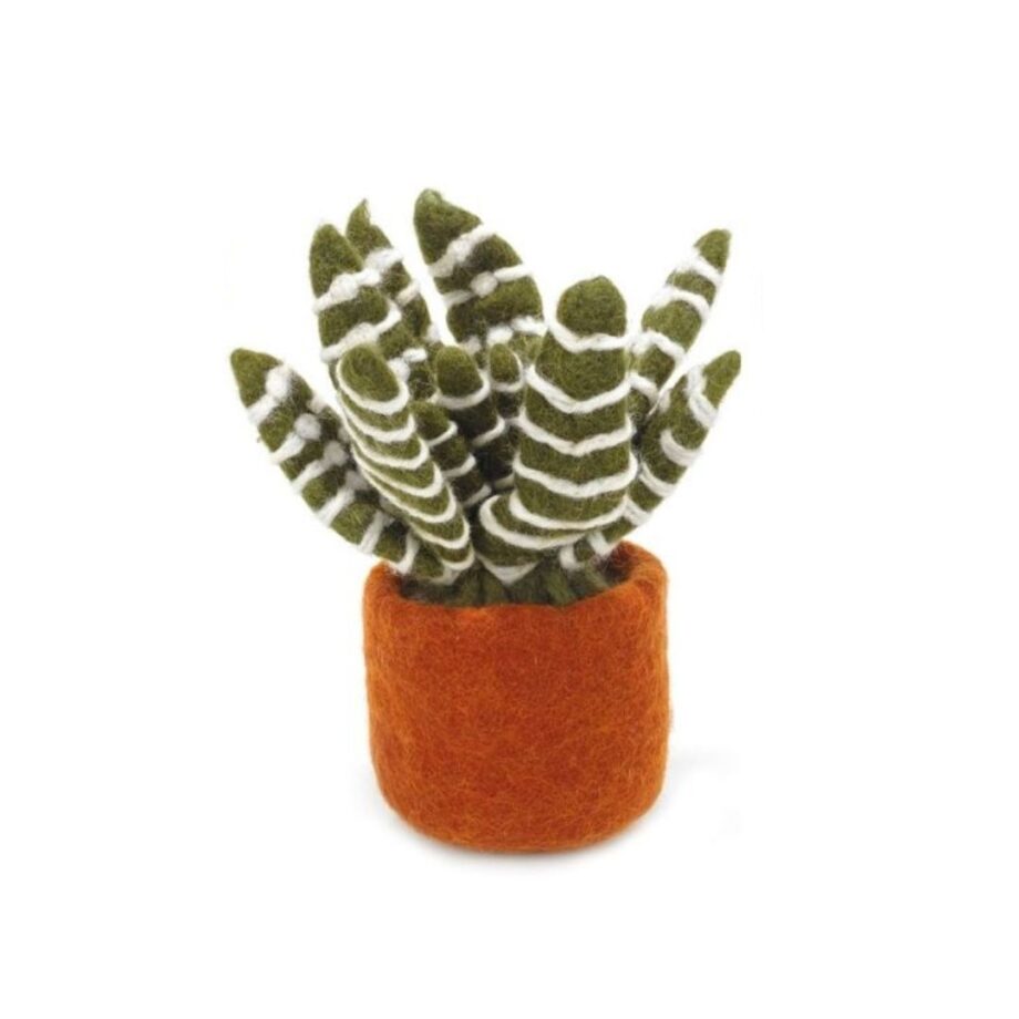 Zebra Cactus felt soft toy - send a cuddly