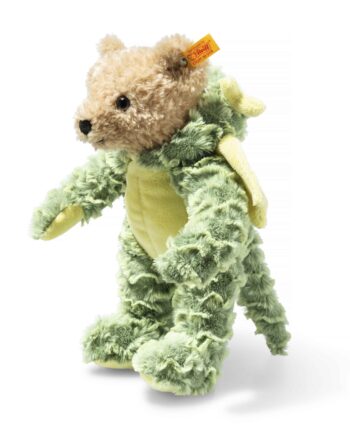 Teddy in green dragon hoodie soft toy Send a Cuddly