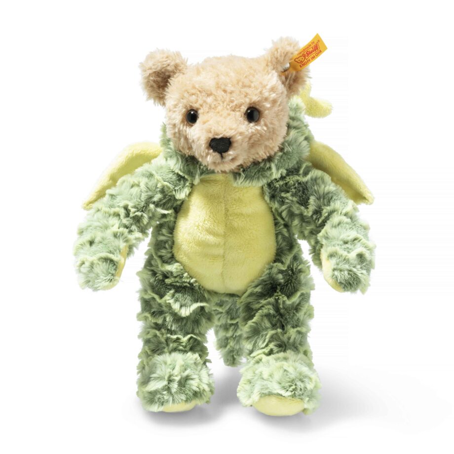Teddy in green dragon hoodie soft toy - Send a Cuddly