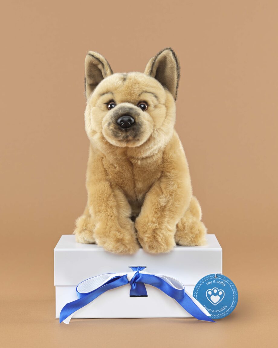 German Shepherd tan soft toy dog - send a cuddly
