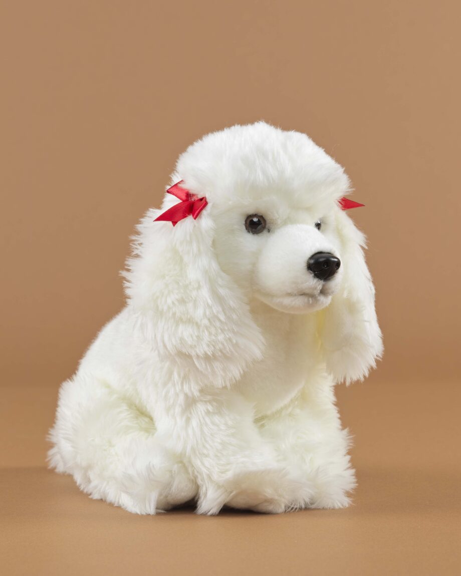 Poodle white soft toy dog - send a cuddly