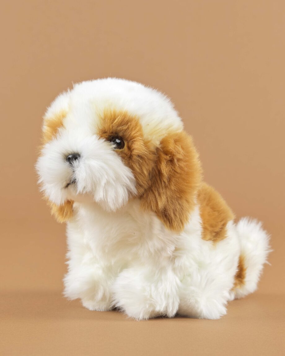 Shih Tzu red and white soft toy dog - send a cuddly