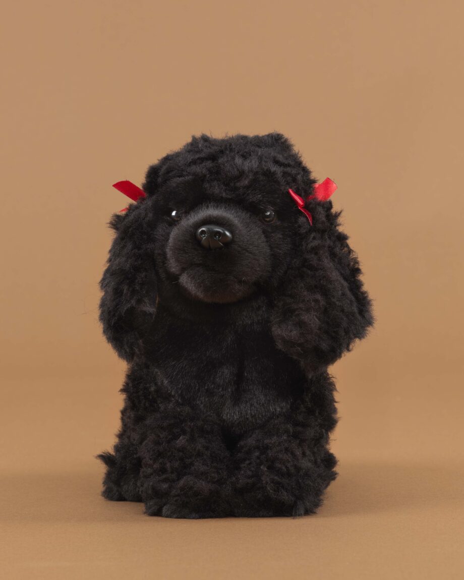 Poodle black soft toy dog - send a cuddly