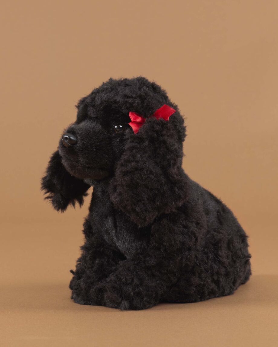 Poodle black soft toy dog - send a cuddly