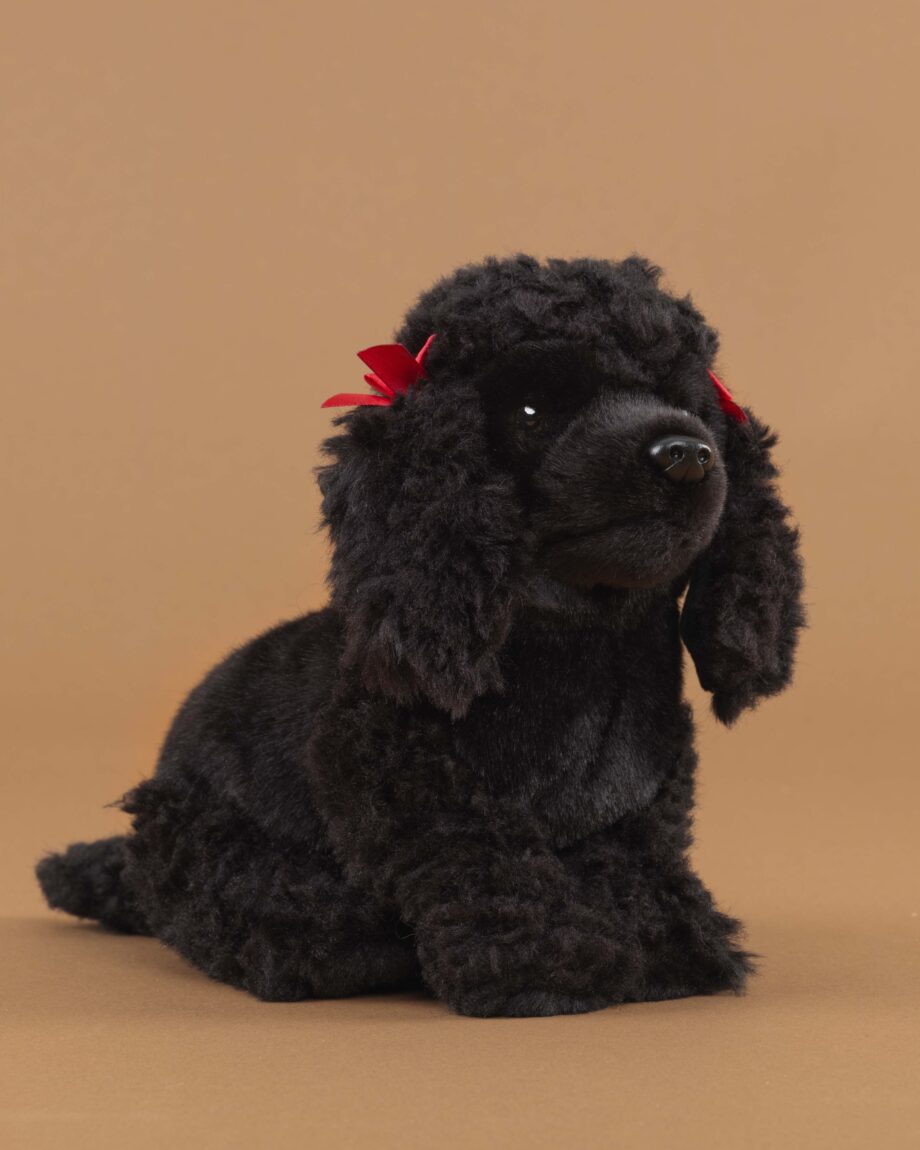 Poodle black soft toy dog - send a cuddly