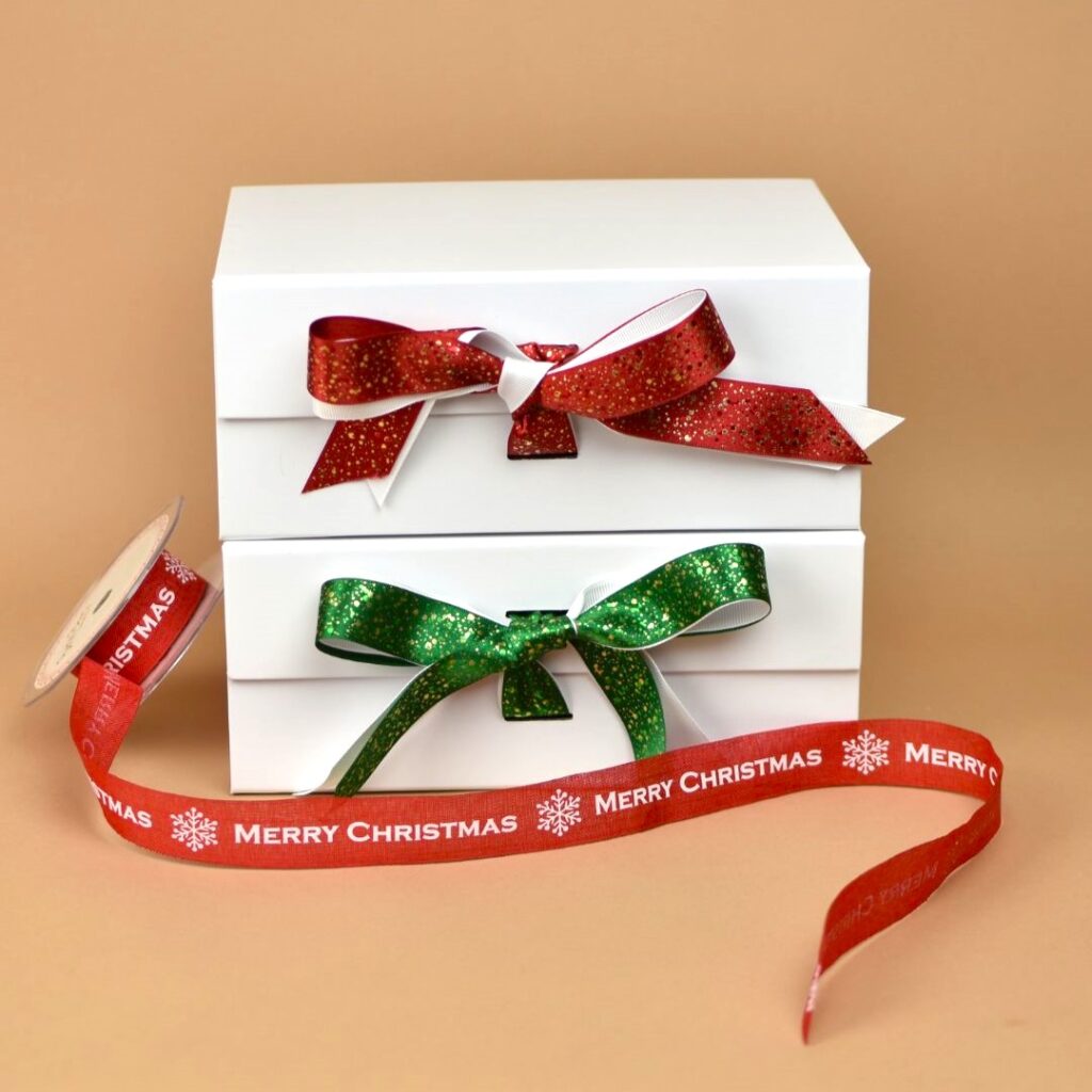 Red & Green sparkly Christmas ribbon