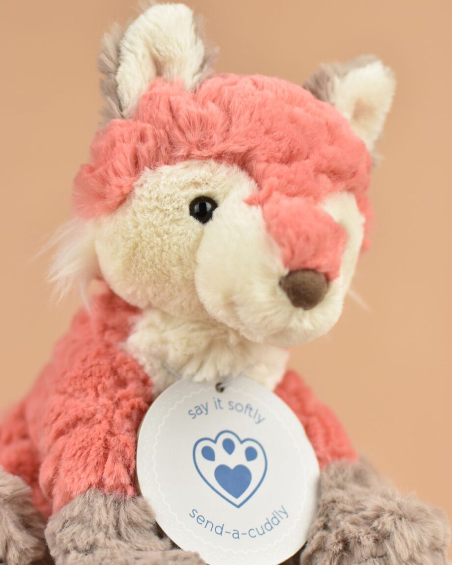 Snuggly Coral Fox Soft Toy