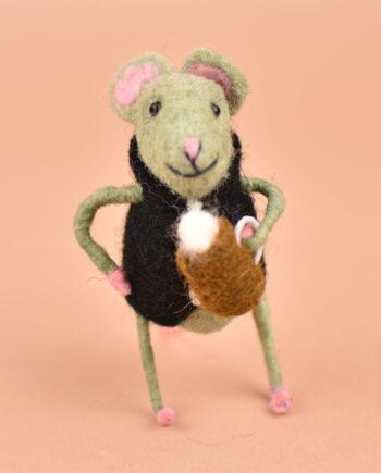 Felt Mouse with Pint of Beer Send a Cuddly
