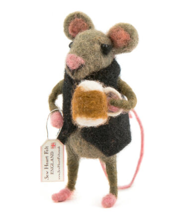 Felt Mouse with Pint of Beer