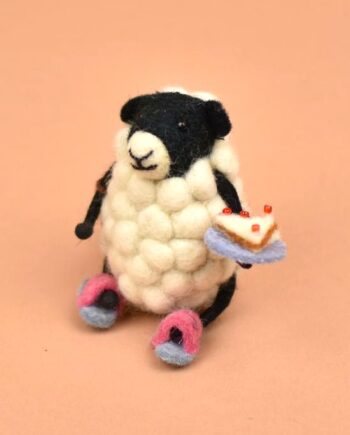 Felt Sheep with Cake